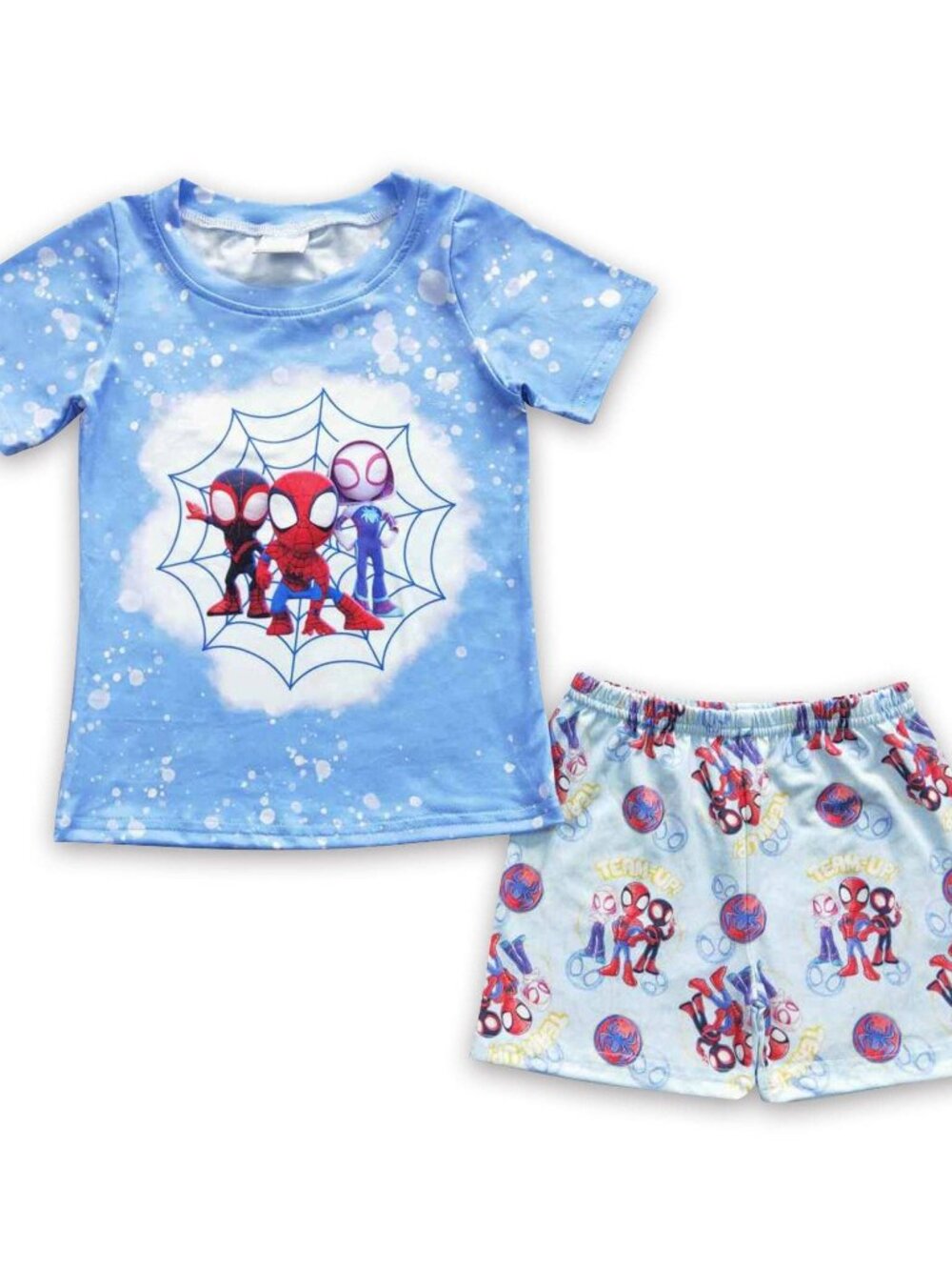Bleached Spider Tee & Shorts Set